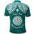 Custom Marshall Islands Polo Shirt Turquoise Polynesian Tribal Mix Coat Of Arms LT14 - Polynesian Pride