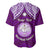 Personalised Marshall Islands Baseball Jersey Purple Polynesian Tribal Mix Coat Of Arms LT14 - Polynesian Pride