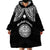 Personalised Marshall Islands Wearable Blanket Hoodie Black Polynesian Tribal Mix Coat Of Arms LT14 - Polynesian Pride