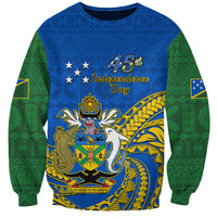 Polynesian Pride Independence Day Solomon Islands Sweatshirt Happy 45th Anniversary LT14 Unisex Blue - Polynesian Pride