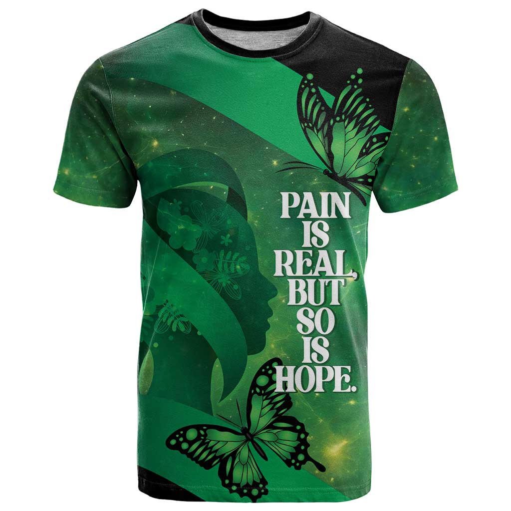 Personalised World Mental Health Awareness Month T Shirt Warriors Brave Strong Galaxy Vibes LT14 Green - Polynesian Pride