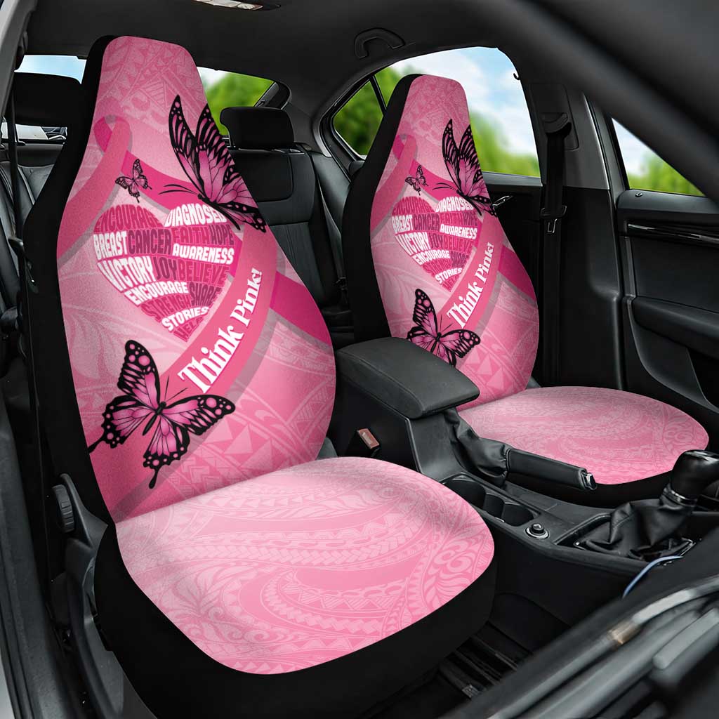 Polynesia Breast Cancer Awareness Month Car Seat Cover Pink Ribbon Mix Butterflies LT14 One Size Pink - Polynesian Pride