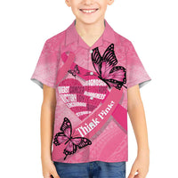 Polynesia Breast Cancer Awareness Month Hawaiian Shirt Pink Ribbon Mix Butterflies LT14 - Polynesian Pride