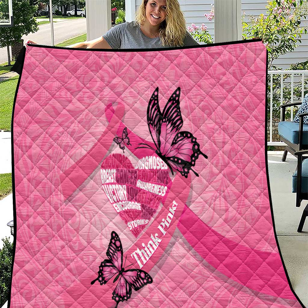 Polynesia Breast Cancer Awareness Month Quilt Pink Ribbon Mix Butterflies LT14 Pink - Polynesian Pride