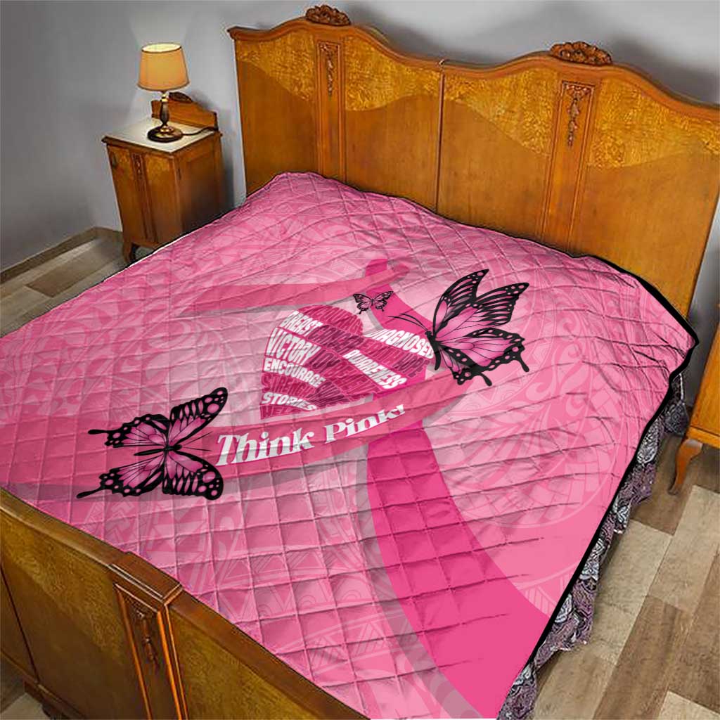 Polynesia Breast Cancer Awareness Month Quilt Pink Ribbon Mix Butterflies LT14 - Polynesian Pride