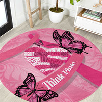 Polynesia Breast Cancer Awareness Month Round Carpet Pink Ribbon Mix Butterflies LT14 Pink - Polynesian Pride