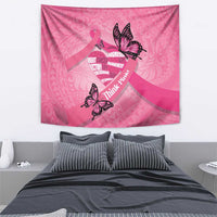 Polynesia Breast Cancer Awareness Month Tapestry Pink Ribbon Mix Butterflies LT14 - Polynesian Pride