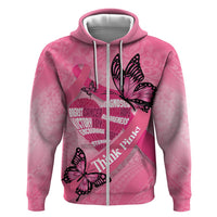 Polynesia Breast Cancer Awareness Month Zip Hoodie Pink Ribbon Mix Butterflies LT14 Zip Hoodie Pink - Polynesian Pride