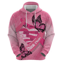 Polynesia Breast Cancer Awareness Month Zip Hoodie Pink Ribbon Mix Butterflies LT14 - Polynesian Pride