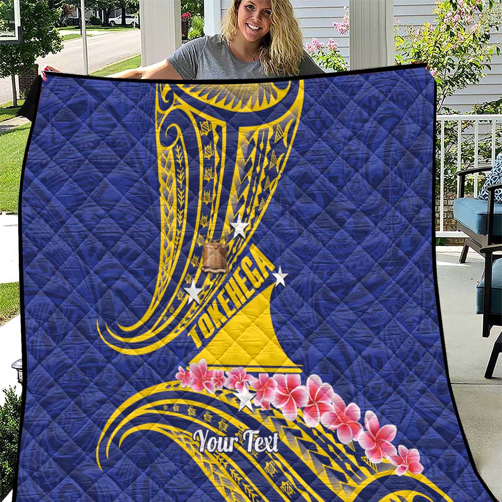 Personalised Tokelau Tokehega Day Quilt Tokelauan Tatau Flag Color LT14 Blue - Polynesian Pride