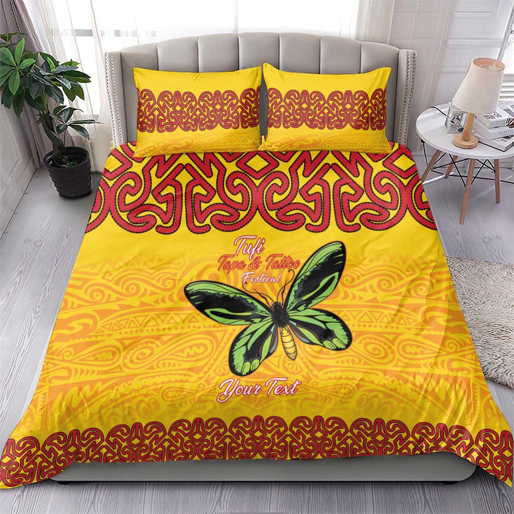 Personalised Tufi Tapa and Tattoo Festival Bedding Set PNG Oro Butterfly Tapa Pattern LT14 - Polynesian Pride