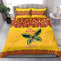 Personalised Tufi Tapa and Tattoo Festival Bedding Set PNG Oro Butterfly Tapa Pattern LT14 - Polynesian Pride