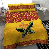 Personalised Tufi Tapa and Tattoo Festival Bedding Set PNG Oro Butterfly Tapa Pattern LT14 - Polynesian Pride