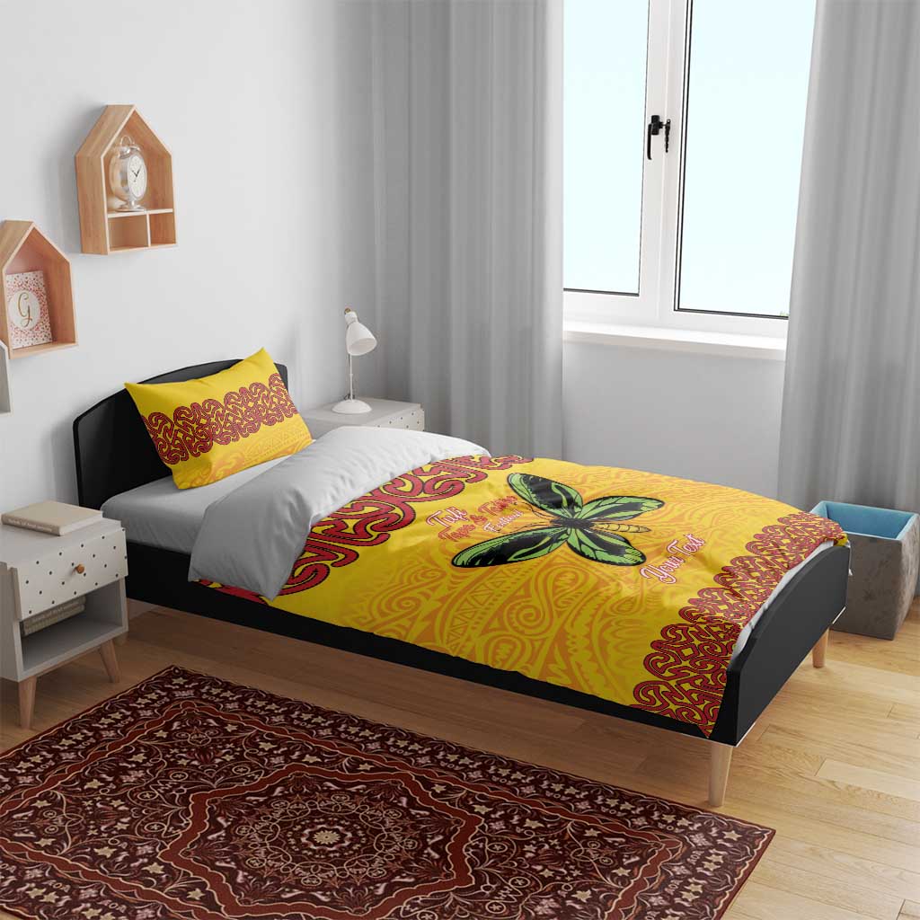 Personalised Tufi Tapa and Tattoo Festival Bedding Set PNG Oro Butterfly Tapa Pattern LT14 - Polynesian Pride