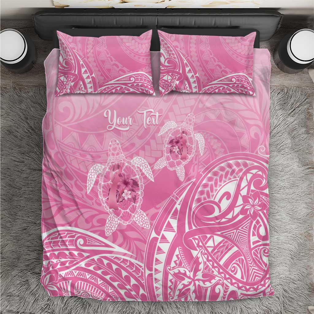 Personalised Polynesia Breast Cancer Awareness Bedding Set No One Fights Alone Turtle Ribbon - Pink Version LT14 Pink - Polynesian Pride