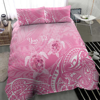 Personalised Polynesia Breast Cancer Awareness Bedding Set No One Fights Alone Turtle Ribbon - Pink Version LT14 - Polynesian Pride