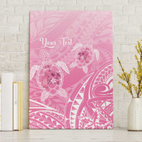 Personalised Polynesia Breast Cancer Awareness Canvas Wall Art No One Fights Alone Turtle Ribbon - Pink Version LT14 Without Frame Pink - Polynesian Pride