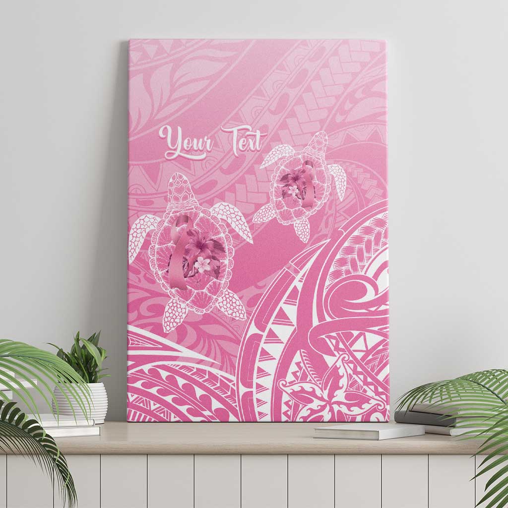 Personalised Polynesia Breast Cancer Awareness Canvas Wall Art No One Fights Alone Turtle Ribbon - Pink Version LT14 - Polynesian Pride