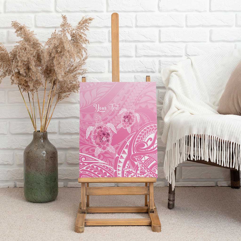 Personalised Polynesia Breast Cancer Awareness Canvas Wall Art No One Fights Alone Turtle Ribbon - Pink Version LT14 - Polynesian Pride