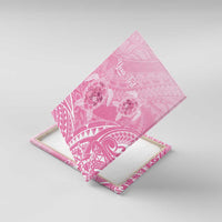 Personalised Polynesia Breast Cancer Awareness Canvas Wall Art No One Fights Alone Turtle Ribbon - Pink Version LT14 With Frame Pink - Polynesian Pride