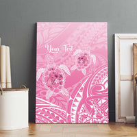 Personalised Polynesia Breast Cancer Awareness Canvas Wall Art No One Fights Alone Turtle Ribbon - Pink Version LT14 - Polynesian Pride