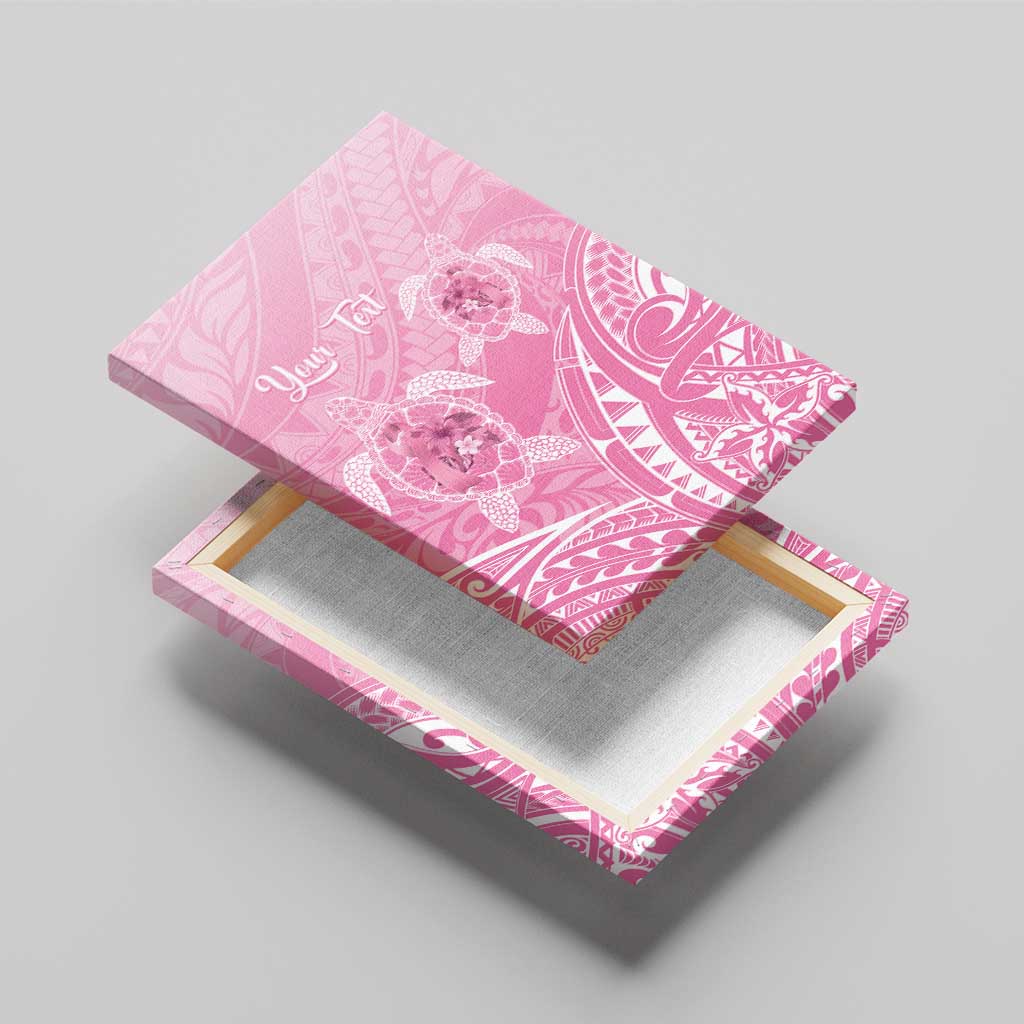 Personalised Polynesia Breast Cancer Awareness Canvas Wall Art No One Fights Alone Turtle Ribbon - Pink Version LT14 - Polynesian Pride