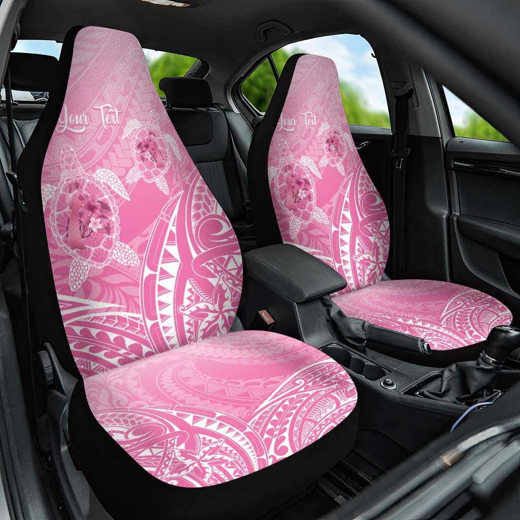 Personalised Polynesia Breast Cancer Awareness Car Seat Cover No One Fights Alone Turtle Ribbon - Pink Version LT14 One Size Pink - Polynesian Pride