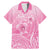 Personalised Polynesia Breast Cancer Awareness Family Matching Mermaid Dress and Hawaiian Shirt No One Fights Alone Turtle Ribbon - Pink Version