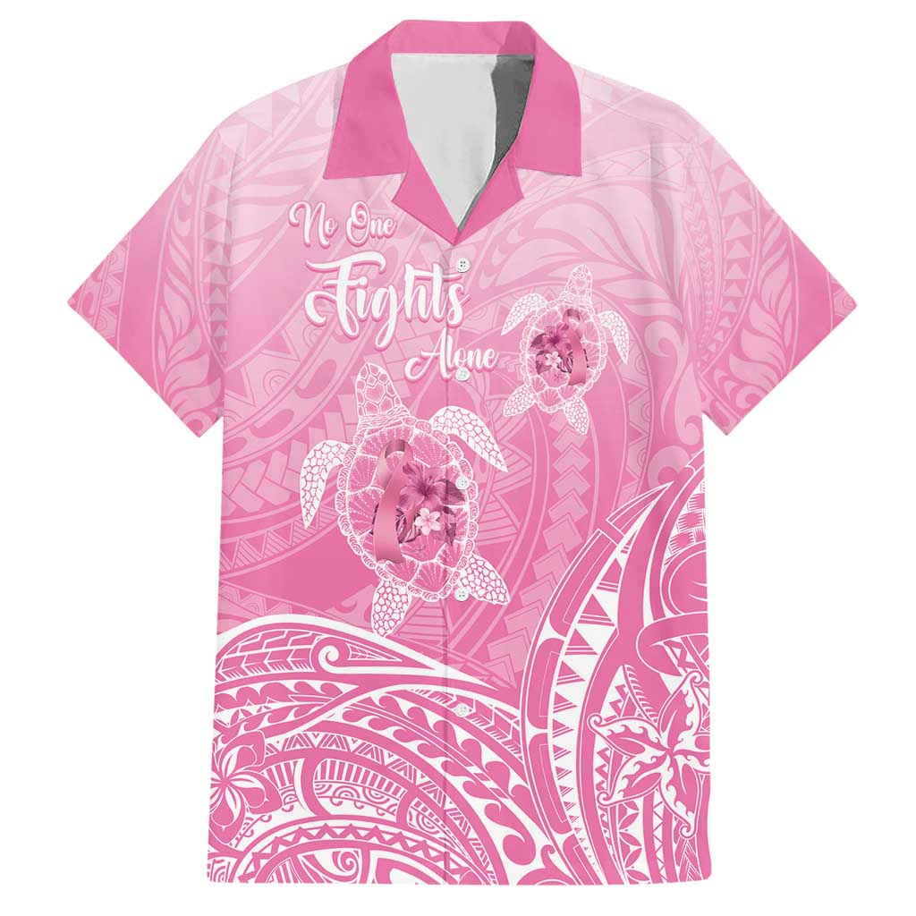 Personalised Polynesia Breast Cancer Awareness Hawaiian Shirt No One Fights Alone Turtle Ribbon - Pink Version LT14 Pink - Polynesian Pride