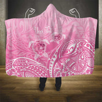 Personalised Polynesia Breast Cancer Awareness Hooded Blanket No One Fights Alone Turtle Ribbon - Pink Version LT14 - Polynesian Pride