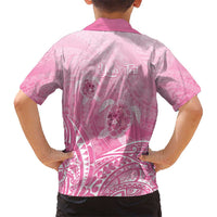 Personalised Polynesia Breast Cancer Awareness Kid Hawaiian Shirt No One Fights Alone Turtle Ribbon - Pink Version LT14 - Polynesian Pride