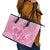 Personalised Polynesia Breast Cancer Awareness Leather Tote Bag No One Fights Alone Turtle Ribbon - Pink Version