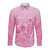 Personalised Polynesia Breast Cancer Awareness Long Sleeve Button Shirt No One Fights Alone Turtle Ribbon - Pink Version