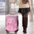 Personalised Polynesia Breast Cancer Awareness Luggage Cover No One Fights Alone Turtle Ribbon - Pink Version