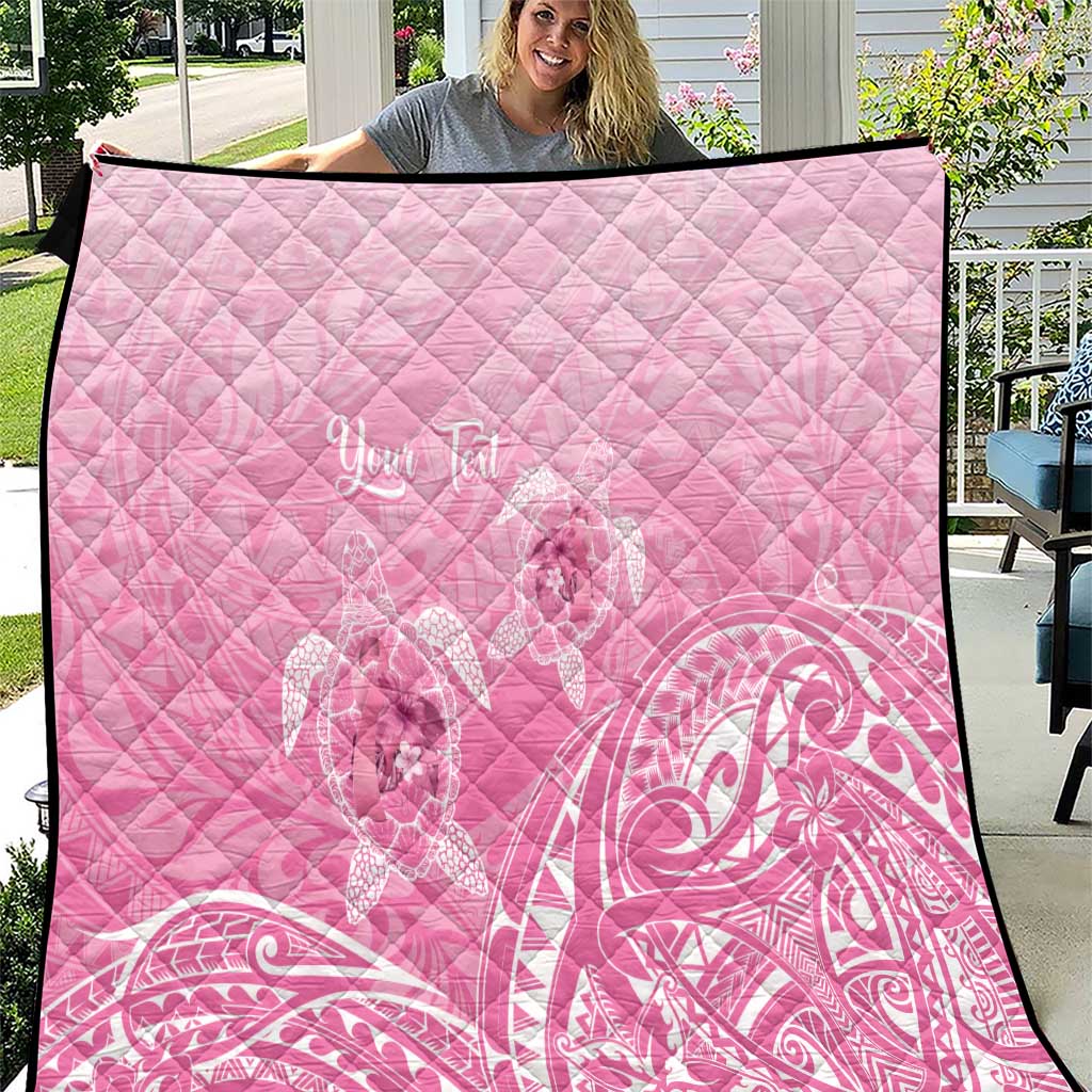 Personalised Polynesia Breast Cancer Awareness Quilt No One Fights Alone Turtle Ribbon - Pink Version LT14 Pink - Polynesian Pride