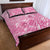 Personalised Polynesia Breast Cancer Awareness Quilt Bed Set No One Fights Alone Turtle Ribbon - Pink Version