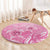 Personalised Polynesia Breast Cancer Awareness Round Carpet No One Fights Alone Turtle Ribbon - Pink Version