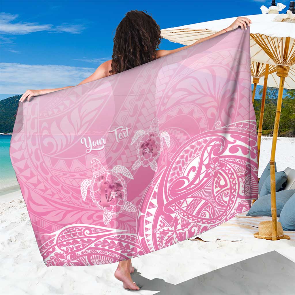 Personalised Polynesia Breast Cancer Awareness Sarong No One Fights Alone Turtle Ribbon - Pink Version