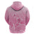 Personalised Polynesia Breast Cancer Awareness Zip Hoodie No One Fights Alone Turtle Ribbon - Pink Version