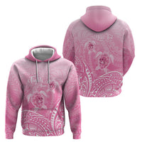 Personalised Polynesia Breast Cancer Awareness Zip Hoodie No One Fights Alone Turtle Ribbon - Pink Version LT14 - Polynesian Pride
