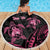 Personalised Polynesia Breast Cancer Awareness Beach Blanket No One Fights Alone Turtle Ribbon - Black Version