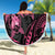 Personalised Polynesia Breast Cancer Awareness Beach Blanket No One Fights Alone Turtle Ribbon - Black Version