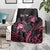 Personalised Polynesia Breast Cancer Awareness Blanket No One Fights Alone Turtle Ribbon - Black Version