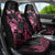 Personalised Polynesia Breast Cancer Awareness Car Seat Cover No One Fights Alone Turtle Ribbon - Black Version