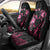 Personalised Polynesia Breast Cancer Awareness Car Seat Cover No One Fights Alone Turtle Ribbon - Black Version