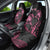 Personalised Polynesia Breast Cancer Awareness Car Seat Cover No One Fights Alone Turtle Ribbon - Black Version