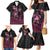 Personalised Polynesia Breast Cancer Awareness Family Matching Mermaid Dress and Hawaiian Shirt No One Fights Alone Turtle Ribbon - Black Version