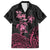 Personalised Polynesia Breast Cancer Awareness Family Matching Off The Shoulder Long Sleeve Dress and Hawaiian Shirt No One Fights Alone Turtle Ribbon - Black Version