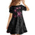 Personalised Polynesia Breast Cancer Awareness Kid Short Sleeve Dress No One Fights Alone Turtle Ribbon - Black Version