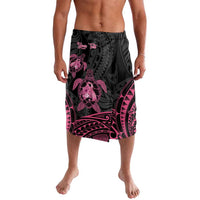 Personalised Polynesia Breast Cancer Awareness Lavalava No One Fights Alone Turtle Ribbon - Black Version LT14 Black - Polynesian Pride